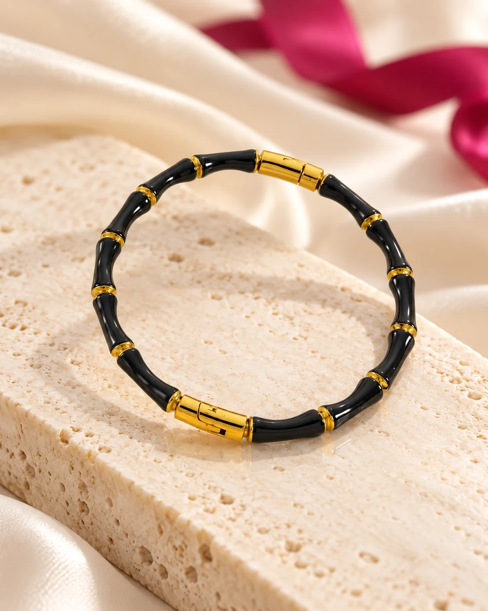 Noir Bamboo Bracelet — In the studio