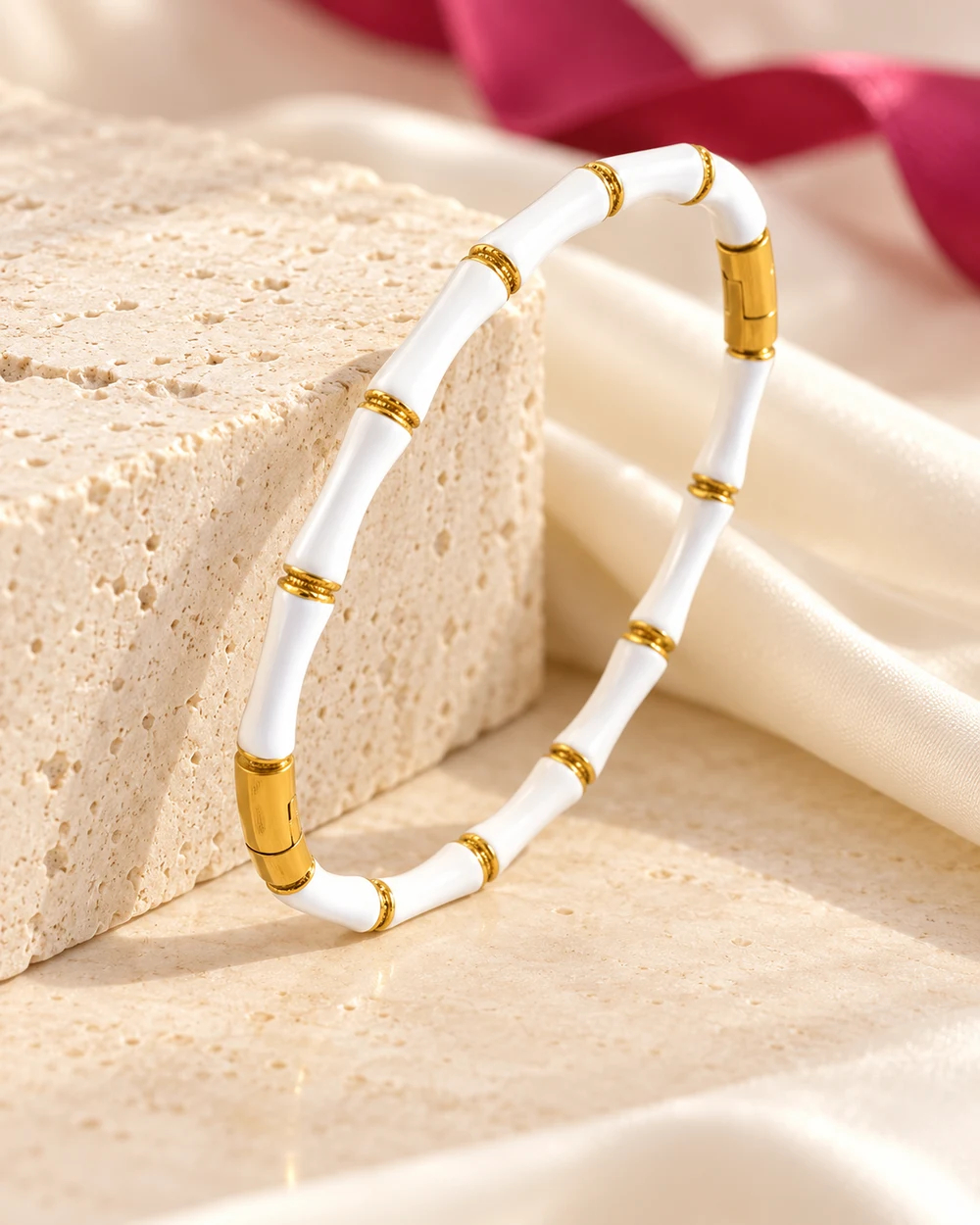 Ivory Bamboo Bracelet — In the studio