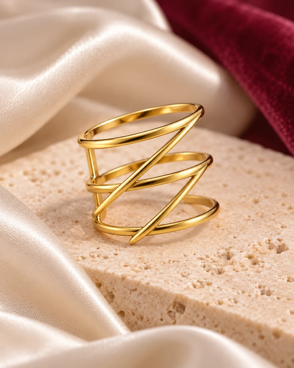 Golden Crossroads Adjustable Ring — In the studio