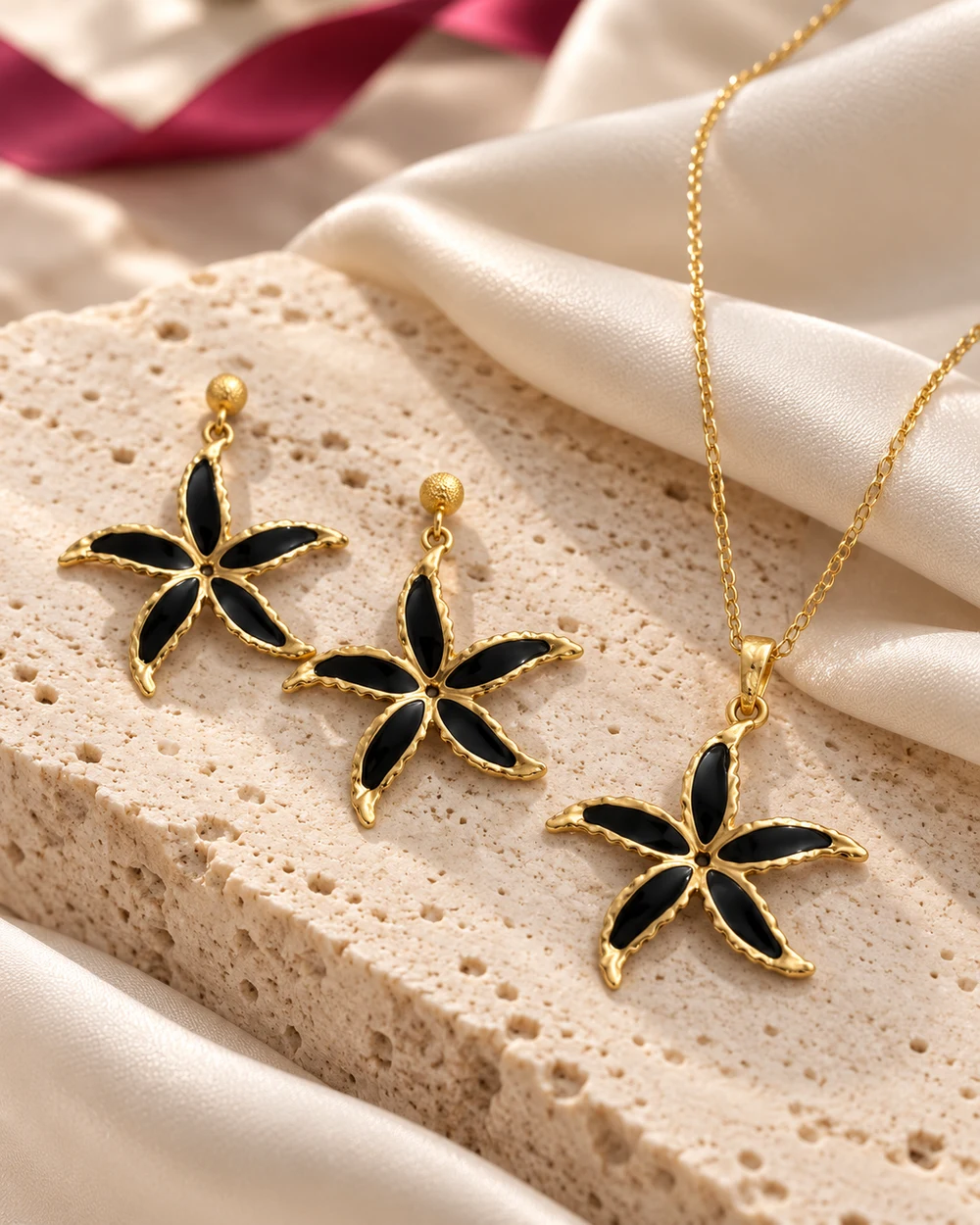 Midnight Noir Starfish Set — In the studio