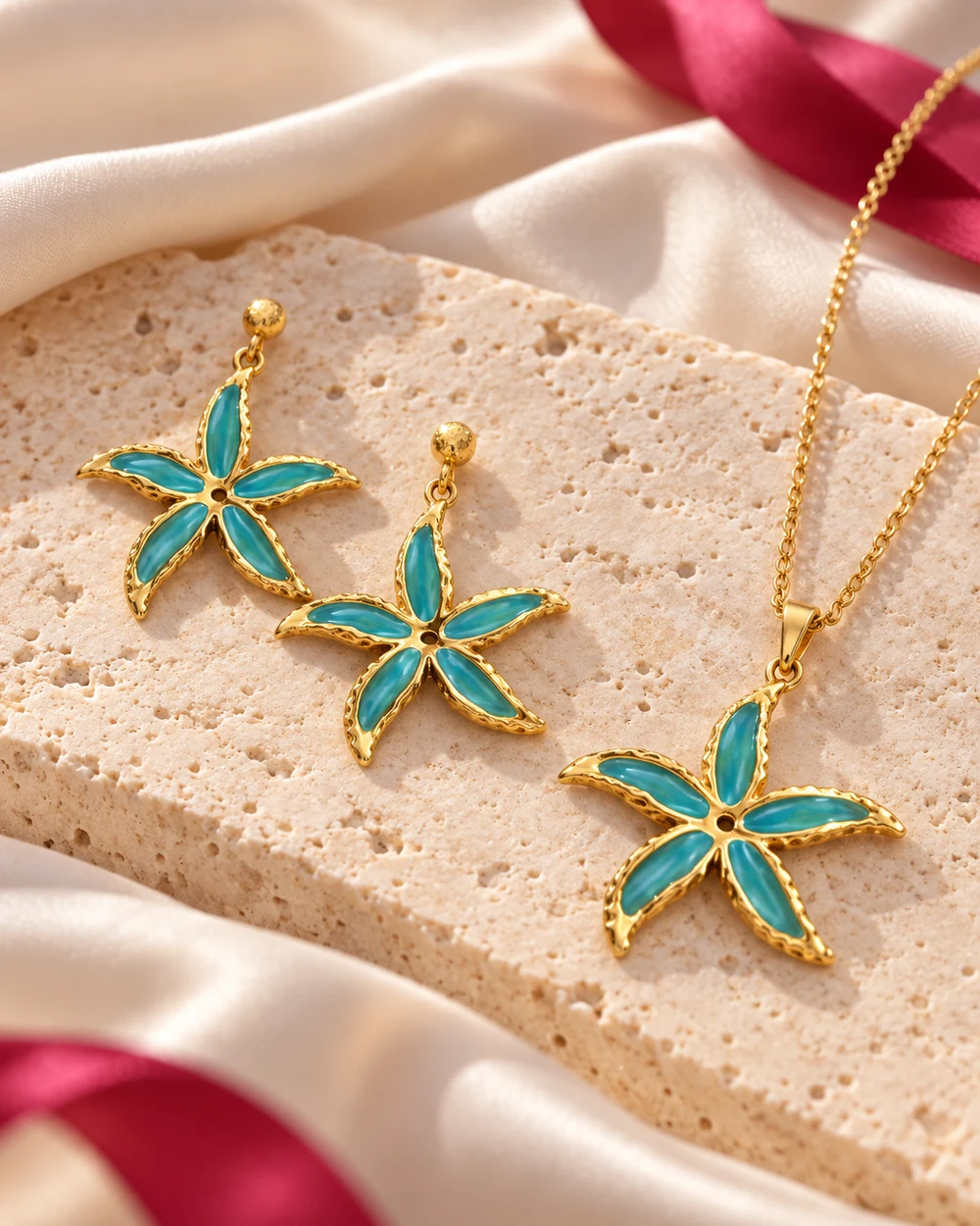 Turquoise Tide Starfish Set — In the studio
