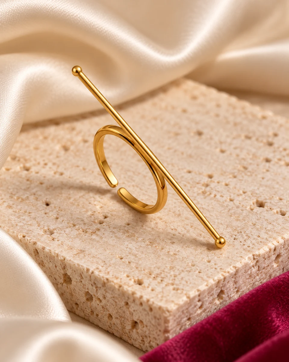 Skyline Adjustable Ring — In the studio