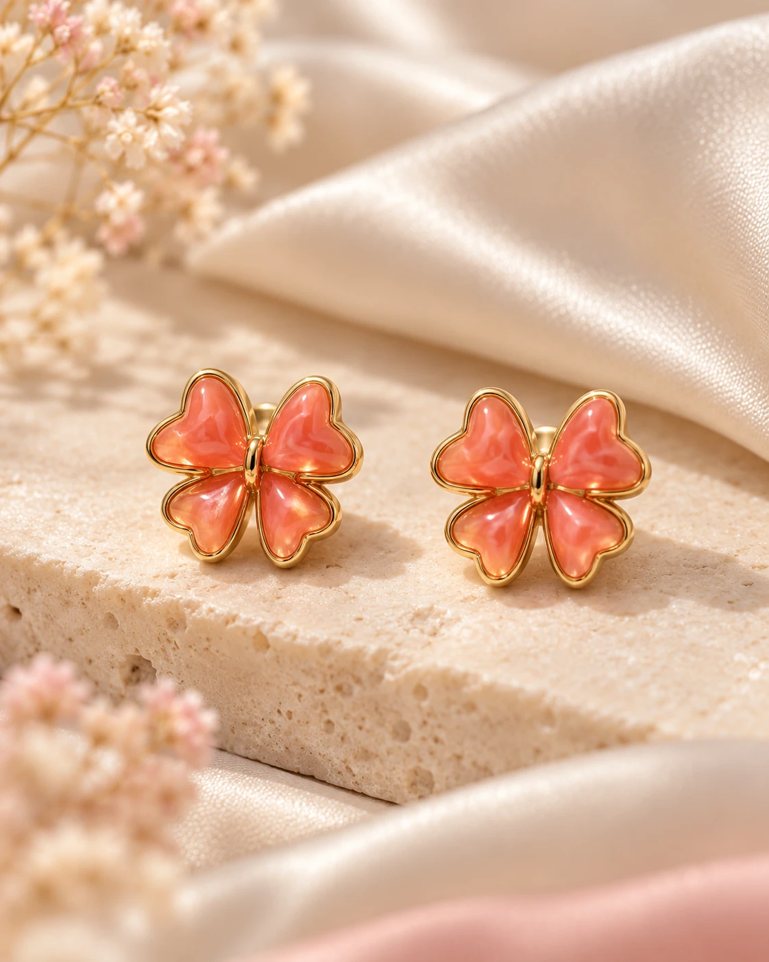 Sunset Mini Bow Earrings — In the studio
