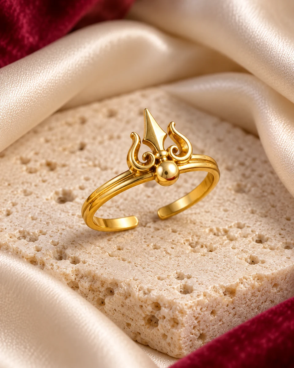 Trishul Adjustable Ring — In the studio